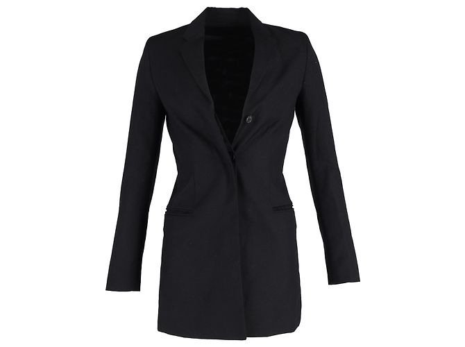 Giacca lunga Center Twill di Acne Studios in cotone nero