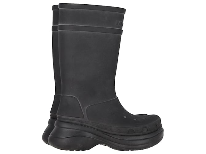Balenciaga Crocs™ Stiefel aus schwarzem Gummi  ref.1313751