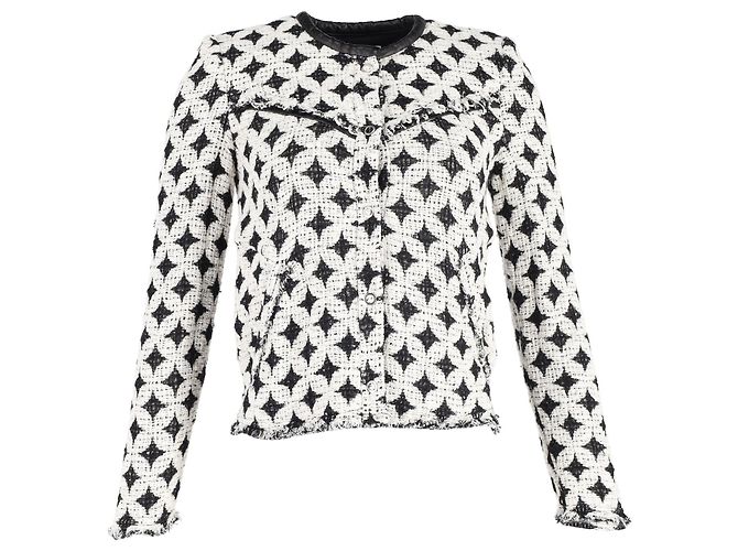 IRO Printed Evening Jacket in Black and White Wool