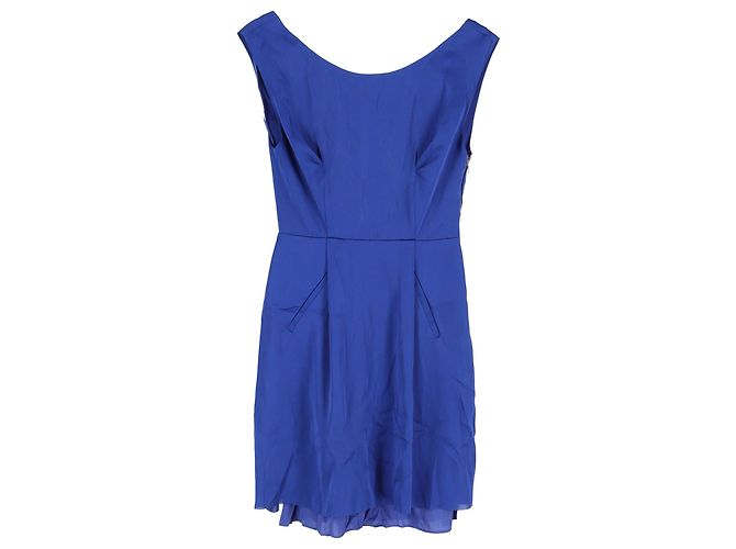 Acne Studios Mini-robe fluide en satin Betty en polyester bleu