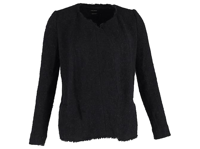 Chaqueta Isabel Marant con frente abierto en lana negra Negro  ref.1313804