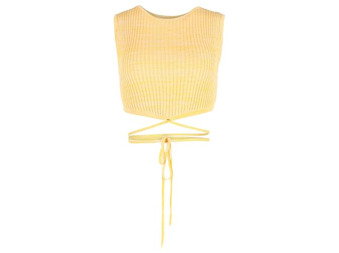 Autre Marque Christopher Esber Wrap-Tie Knit Crop Top in Yellow Viscose Cellulose fibre  ref.1313810