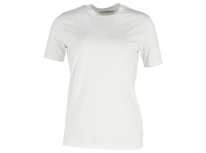 T-shirt à col rond Acne Studios en coton blanc  ref.1313811