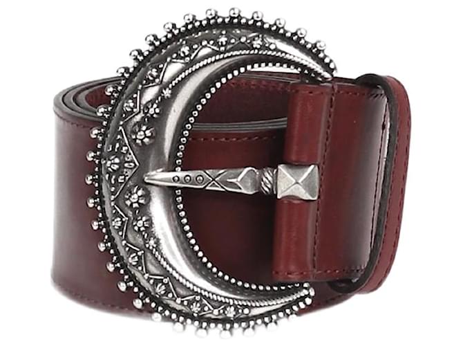 Etro Burgundy Bohemian style belt - size Red Leather  ref.1313813