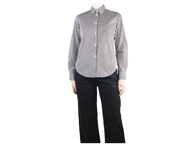 Loro Piana Brown striped shirt - size UK 10 Cotton  ref.1313818