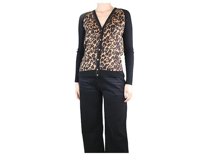 Louis Vuitton Leopard print cardigan - size M Black  ref.1313819