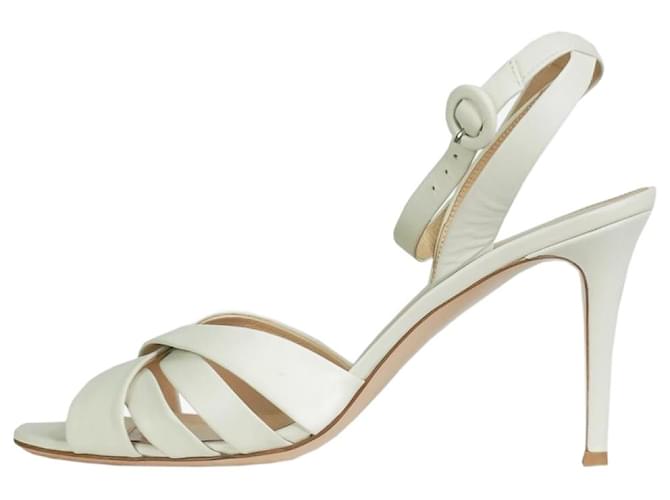 Gianvito Rossi Ivory leather strappy sandal heels - size EU 40 Cream  ref.1313829