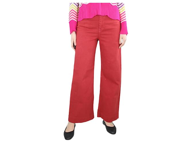 G. Kero Red high-waisted wide-leg trousers - size UK 12 Cotton  ref.1313836