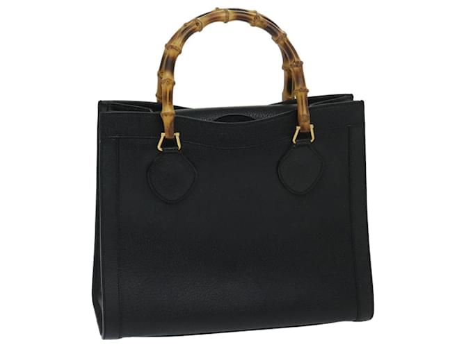 GUCCI Bamboo Tote Bag Cuir Noir Auth ep3669  ref.1313872