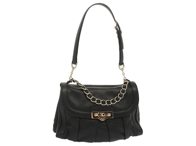 BALLY Chain Hand Bag Leather Black Auth yk11212  ref.1313944