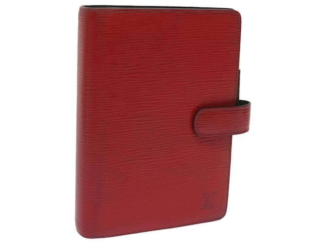 LOUIS VUITTON Epi Agenda MM Day Planner Cover Red R20047 LV Auth 69138 Leather  ref.1313955