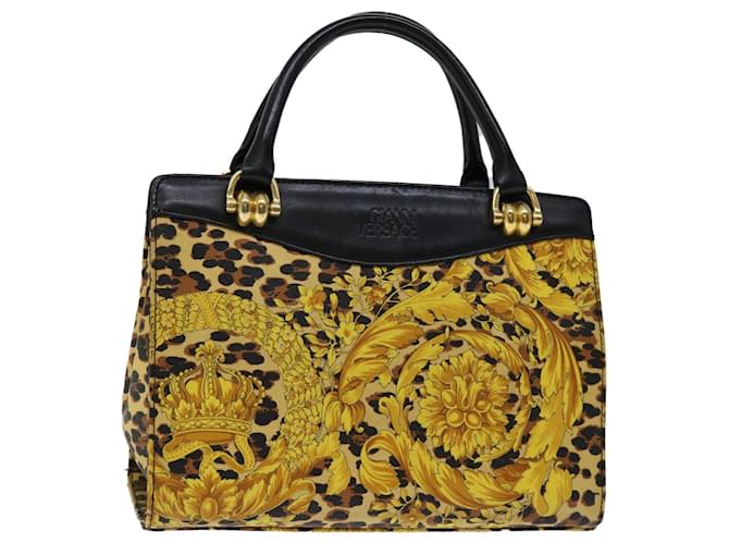 Gianni Versace Hand Bag Canvas Yellow Auth bs12591 Cloth  ref.1313988