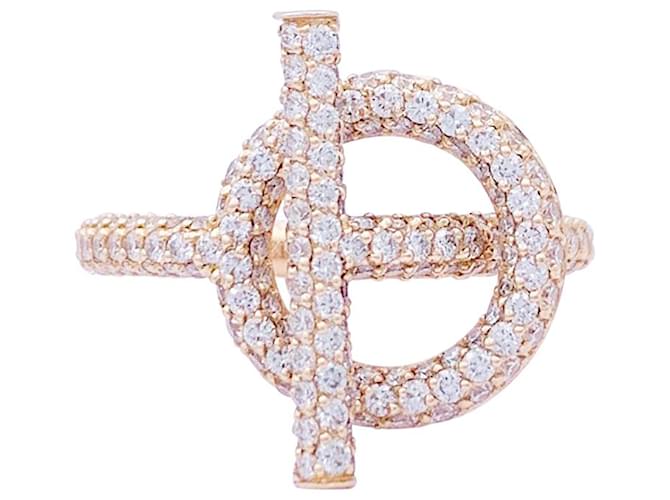Anello Hermès “Echappée Hermès” in oro rosa, Diamants. Diamante  ref.1313989