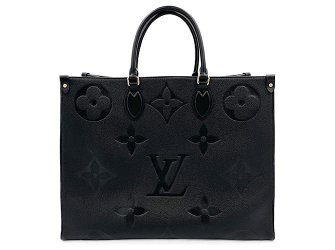 Louis Vuitton Bolso Shopper Onthego GM Empreinte de Piel Negro Cuero  ref.1314036