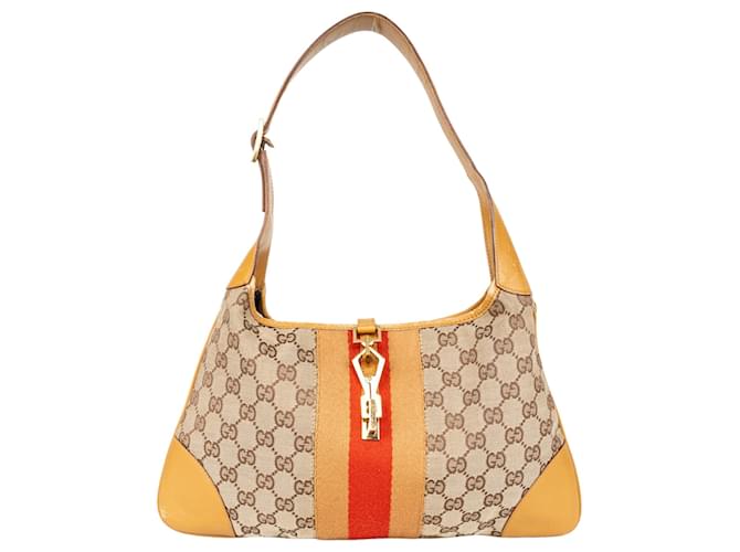 Gucci GG Monogram Jackie Shoulder Bag Beige Cloth  ref.1314058