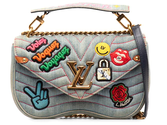 Louis Vuitton Blue Limited Edition Denim Patches Catena New Wave MM Giovanni Panno  ref.1314099