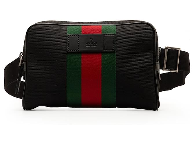 Gucci Black Canvas Techno Web Belt Bag Cloth Cloth  ref.1314108
