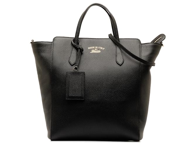 Gucci – Wandelbare Swing-Tasche aus schwarzem Leder Kalbähnliches Kalb  ref.1314134