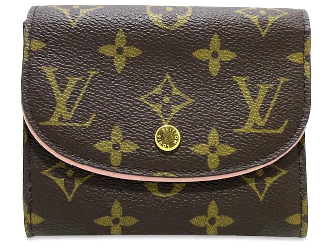 Louis Vuitton Brown Monogramm Ariane Kompakte Brieftasche Braun Pink Leder Leinwand Kalbähnliches Kalb  ref.1314147