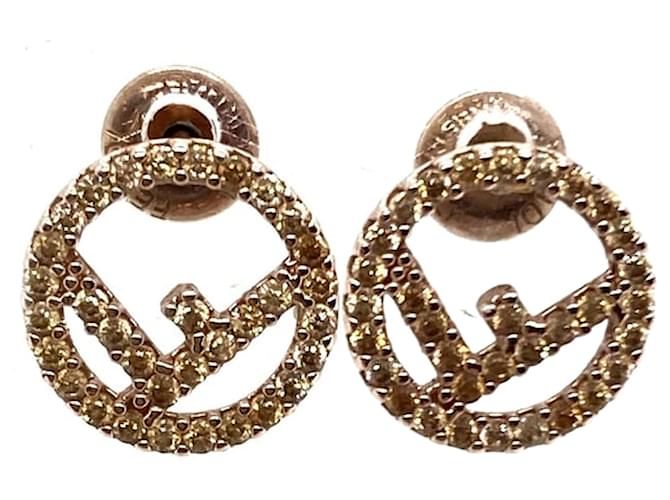 Fendi Gold F is Fendi Push Back Earrings Golden Metal Gold-plated  ref.1314149