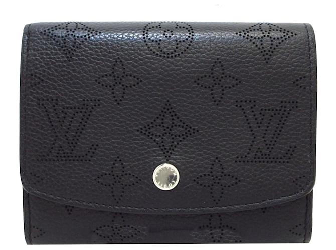 Louis Vuitton Black Monogram Mahina Iris Wallet Leather Pony-style calfskin  ref.1314155