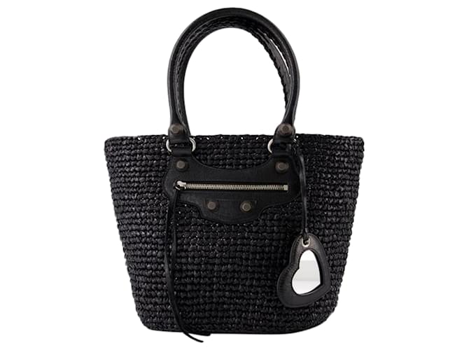 Le Cagole Panier M Shoulder Bag - Balenciaga - Nylon - Black  ref.1314176