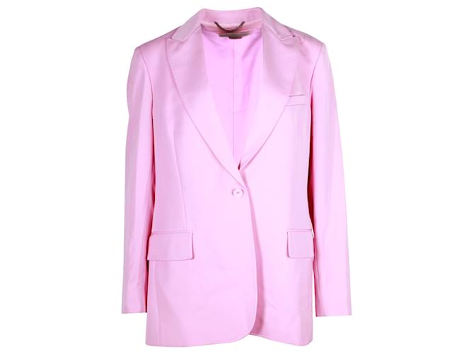 Stella Mc Cartney Stella McCartney Single-Breasted Blazer in Pink Wool  ref.1314210