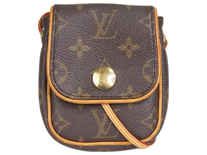 Louis Vuitton Brown monogram crossbody pouch Cloth  ref.1314217