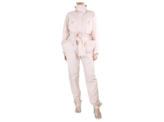 Valentino Light pink belted jumpsuit - size UK 10 Cotton  ref.1314246