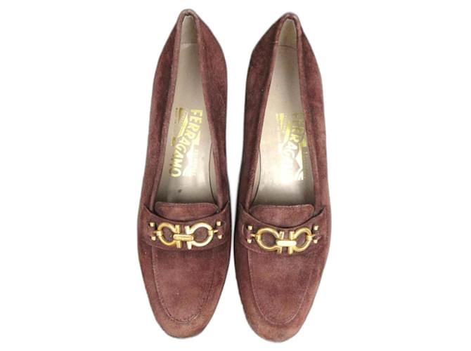 Salvatore Ferragamo Flats Brown Deerskin  ref.1314265