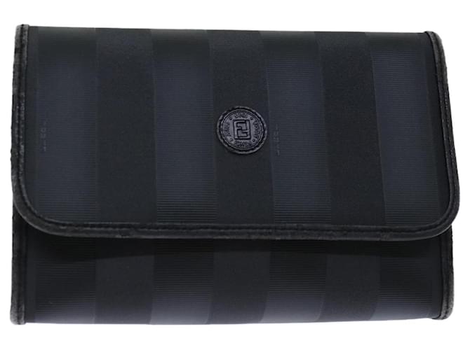 Pequin Bolso clutch de lona FENDI Pecan Negro Auth bs12935  ref.1314348