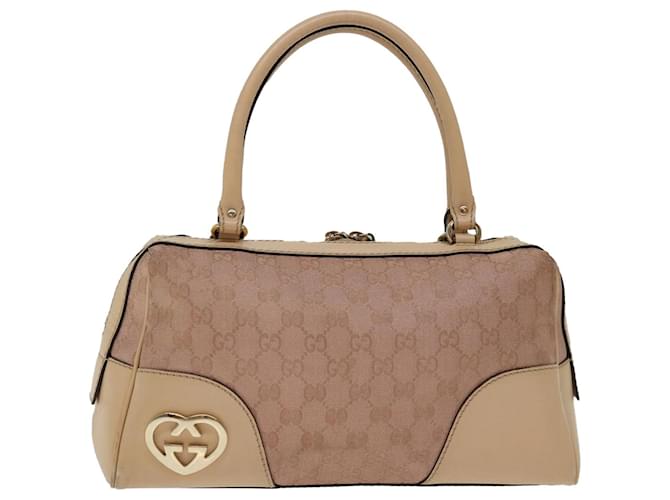 GUCCI GG Canvas Lovely Hand Bag Pink 257067 Auth ac2827 Cloth  ref.1314366