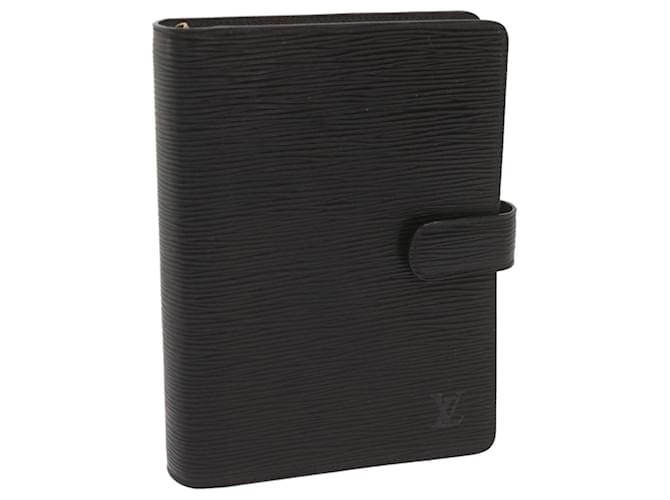 LOUIS VUITTON Epi Agenda MM Day Planner Cover Black R20042 LV Auth th4659 Leather  ref.1314374
