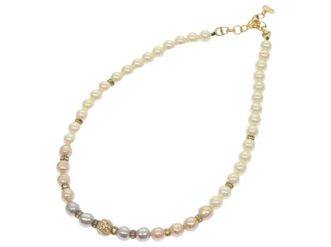Collar de perlas Christian Dior Multicolor Auth am5957  ref.1314379