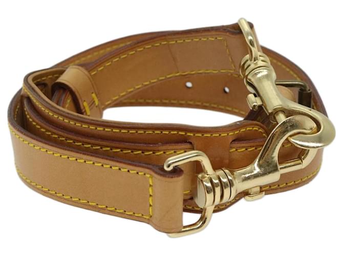 LOUIS VUITTON Bracelet Ajustable Cuir Vintage 35.4""-42.5"" LV Auth ar11506 Beige  ref.1314380