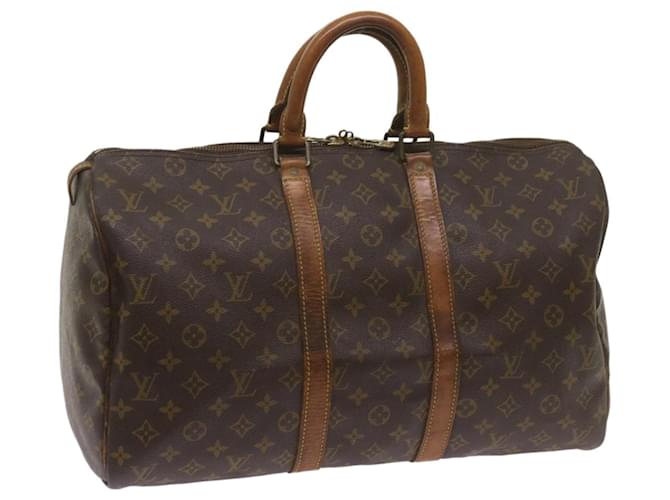Louis Vuitton Monograma Keepall 45 Boston Bag M41428 Autenticação de LV 68556 Lona  ref.1314398