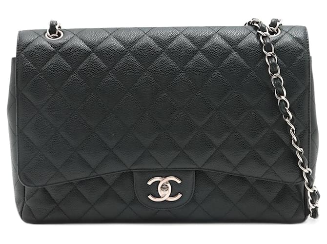 Chanel Double flap Black Leather  ref.1314428