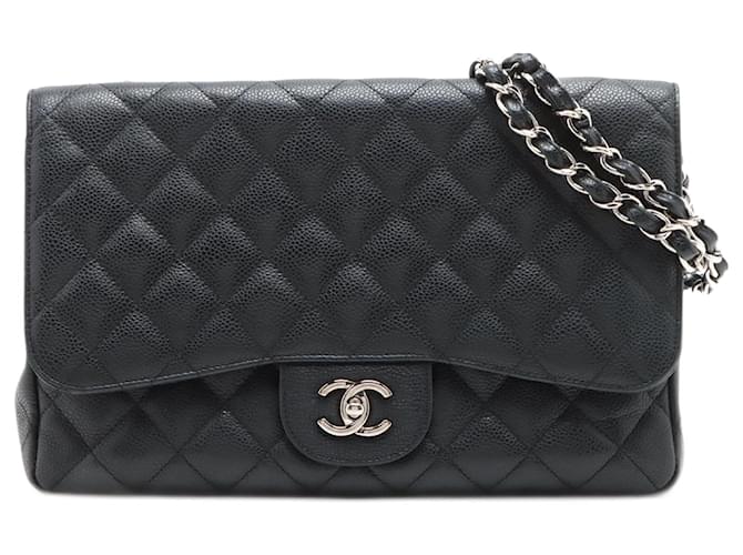 Chanel Jumbo Black Leather  ref.1314451