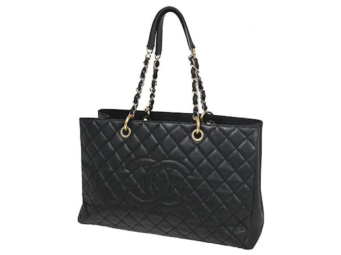 Chanel Grand shopping Black Leather  ref.1314483