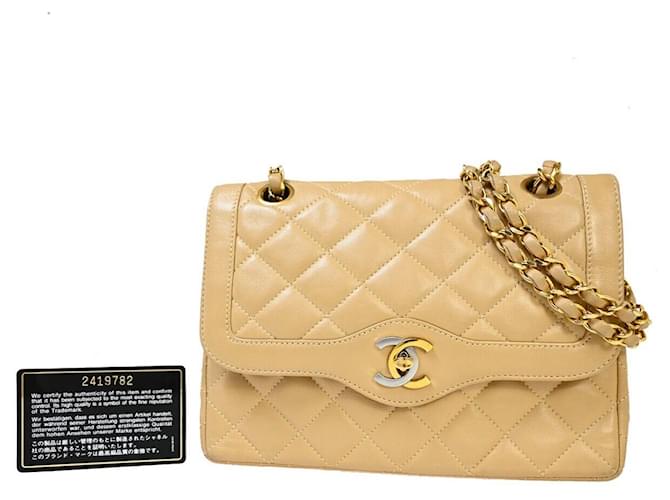 Chanel Matelassé Beige Leather  ref.1314487