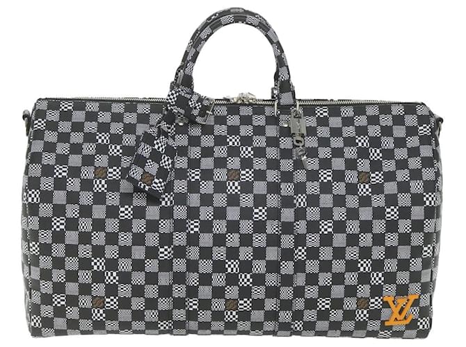 Louis Vuitton Keepall Bandouliere 50 Negro Lienzo  ref.1314549