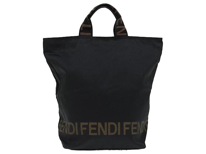 Fendi Trotter Canvas Tote bag Black Cloth  ref.1314556