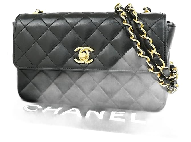Chanel Mini matelassé Black Leather  ref.1314564