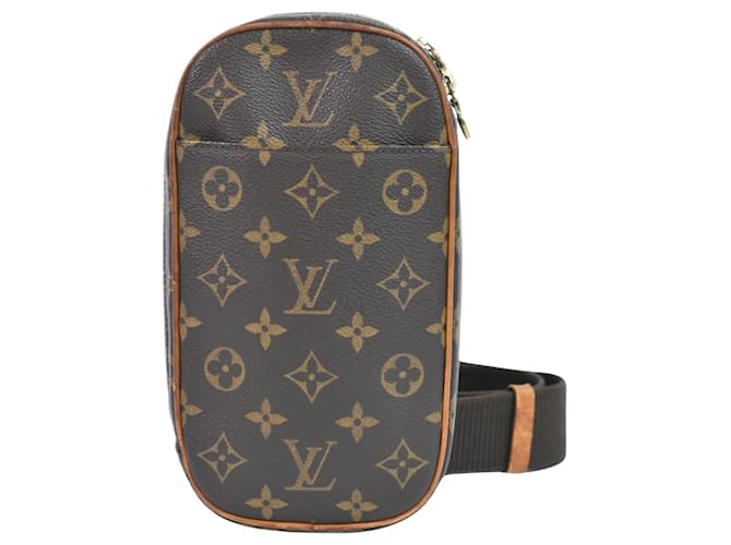 Louis Vuitton Pochette Gange Brown Cloth  ref.1314574