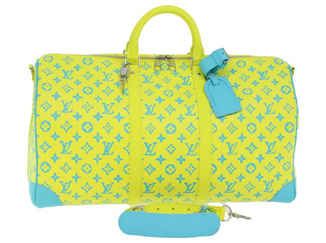 Louis Vuitton Keepall Bandouliere 50 Amarelo Lona  ref.1314593