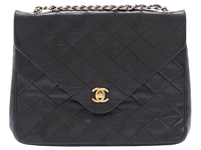Chanel vintage Black Leather  ref.1314651