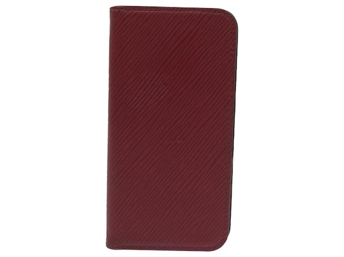 Louis Vuitton Iphone Case Dark red Leather  ref.1314662