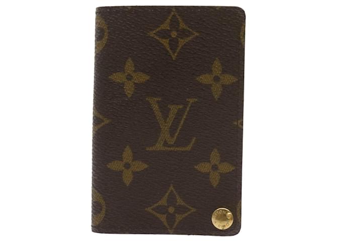 Louis Vuitton Porte carte crédit Pression Marrom Lona  ref.1314755