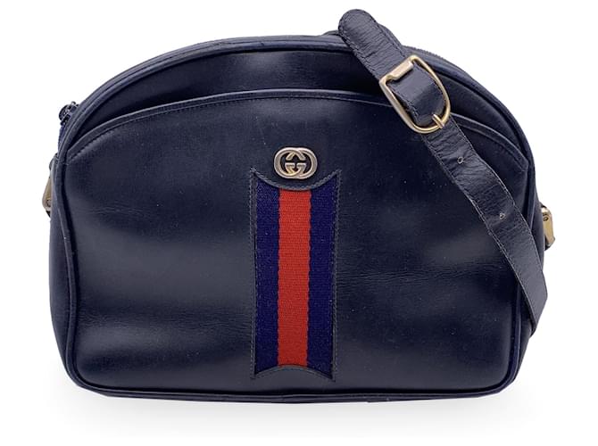 Gucci Shoulder Bag Vintage Blue Leather  ref.1314764