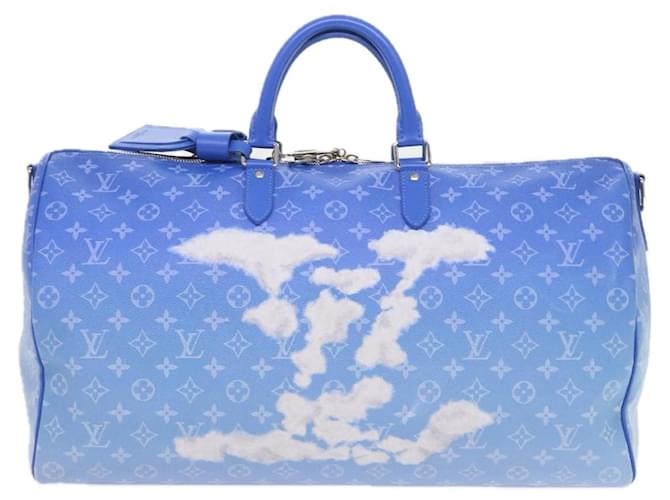 Louis Vuitton Keepall Bandouliere 50 Azul Lona  ref.1314819